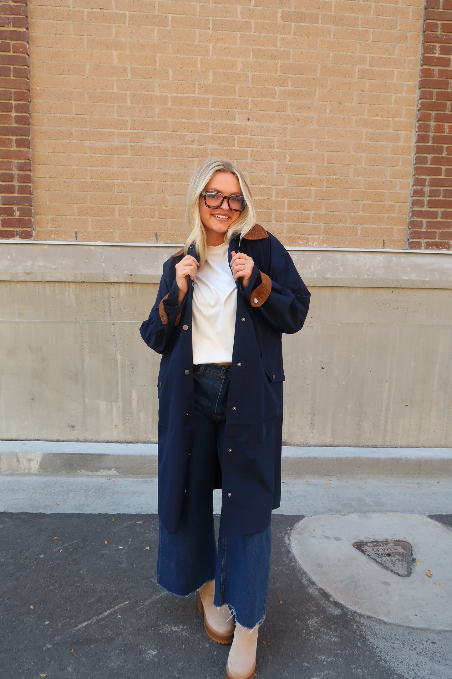 London Trench Navy Blue