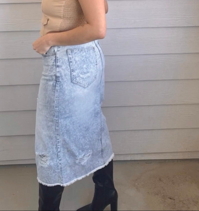 En Las Nubes Denim Skirt