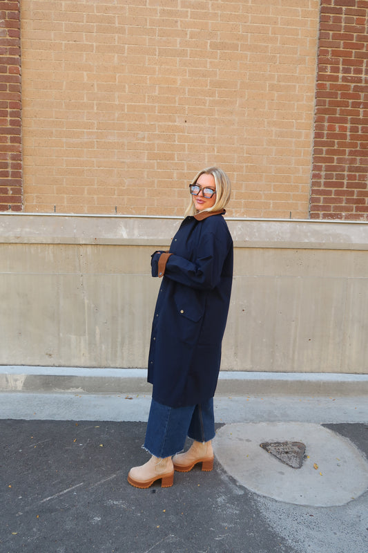 London Trench Navy Blue